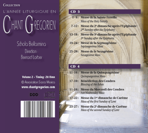 Chant grégorien : Epiphanie-Septuagésime - Volume 2 (CD 3 - 4) – Image 2