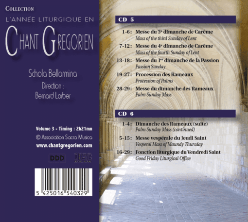 Chant grégorien : Carême - Volume 3 (CD 5 - 6) – Image 2