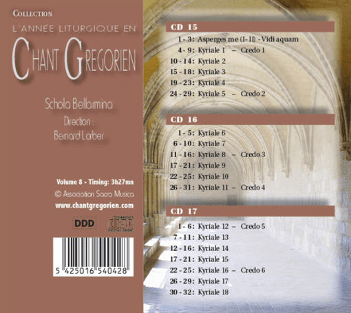 Chant grégorien : Kyriale et Credo - Volume 8 (CD 15 - 16 - 17) – Image 2
