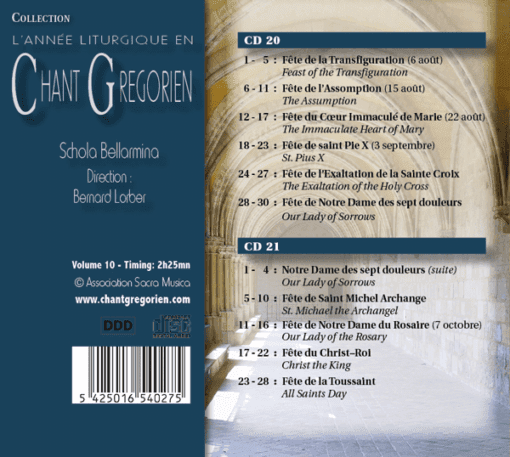 Chant grégorien : Sanctoral 2 - Volume 10 (CD 20 - 21) – Image 2
