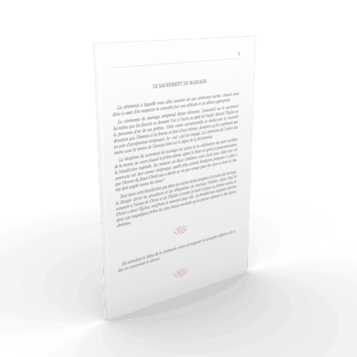 Livret de messe de mariage